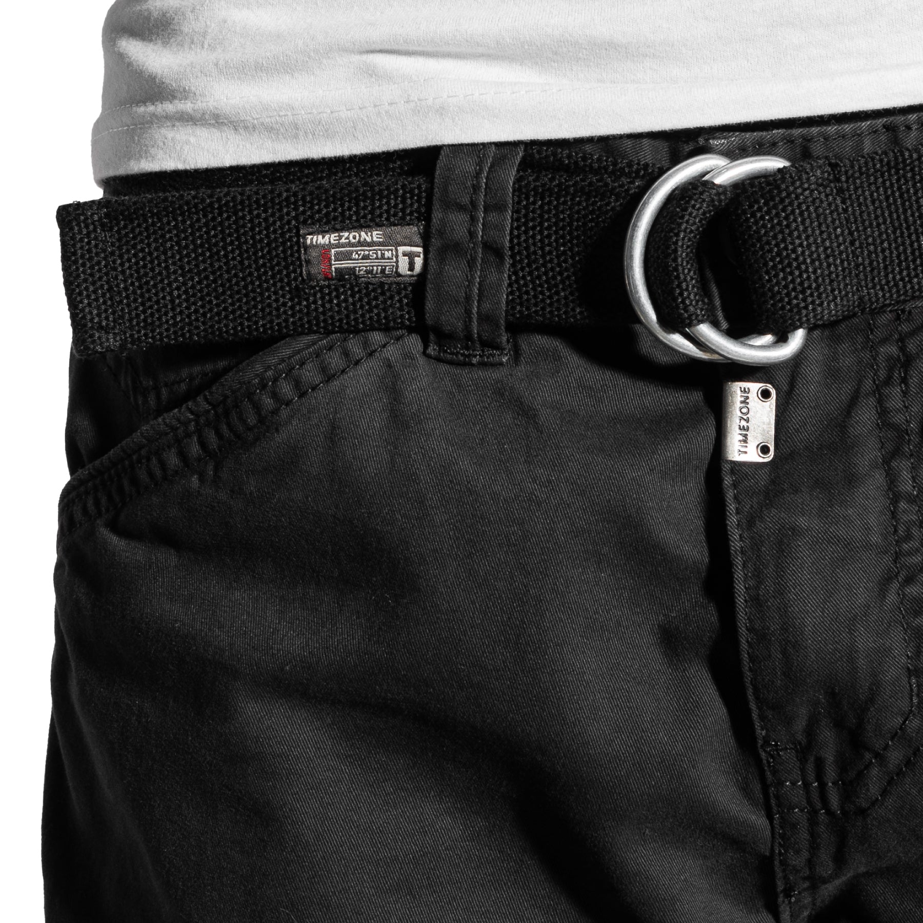 Timezone Cargohose Benito 999/9000 Black Detailansicht Gürtel - City-Kaufhaus Herber GmbH
