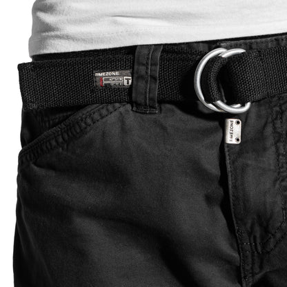 Timezone Cargohose Benito 999/9000 Black Detailansicht Gürtel - City-Kaufhaus Herber GmbH