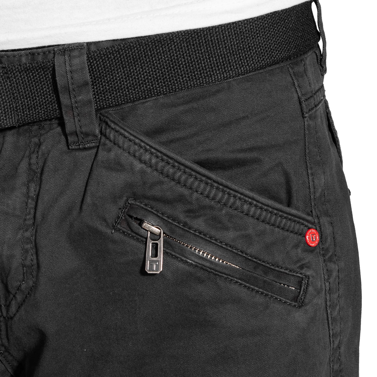 Timezone Cargohose Benito 999/9000 Black Detailansicht Reißverschlusstasche - City-Kaufhaus Herber GmbH