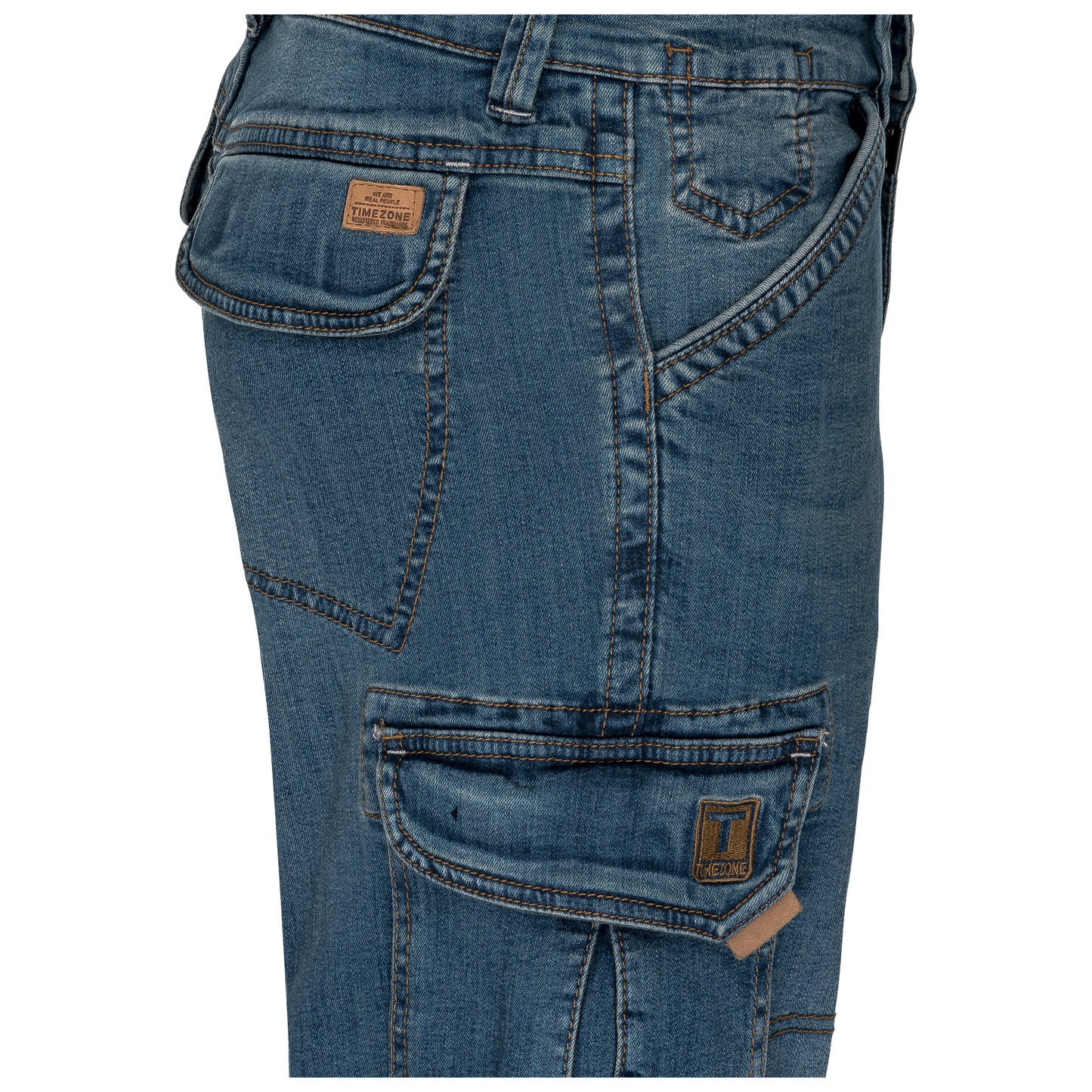 Timezone Cargojeans Benito 3387 Scrub Blue Wash - City-Kaufhaus Herber GmbH