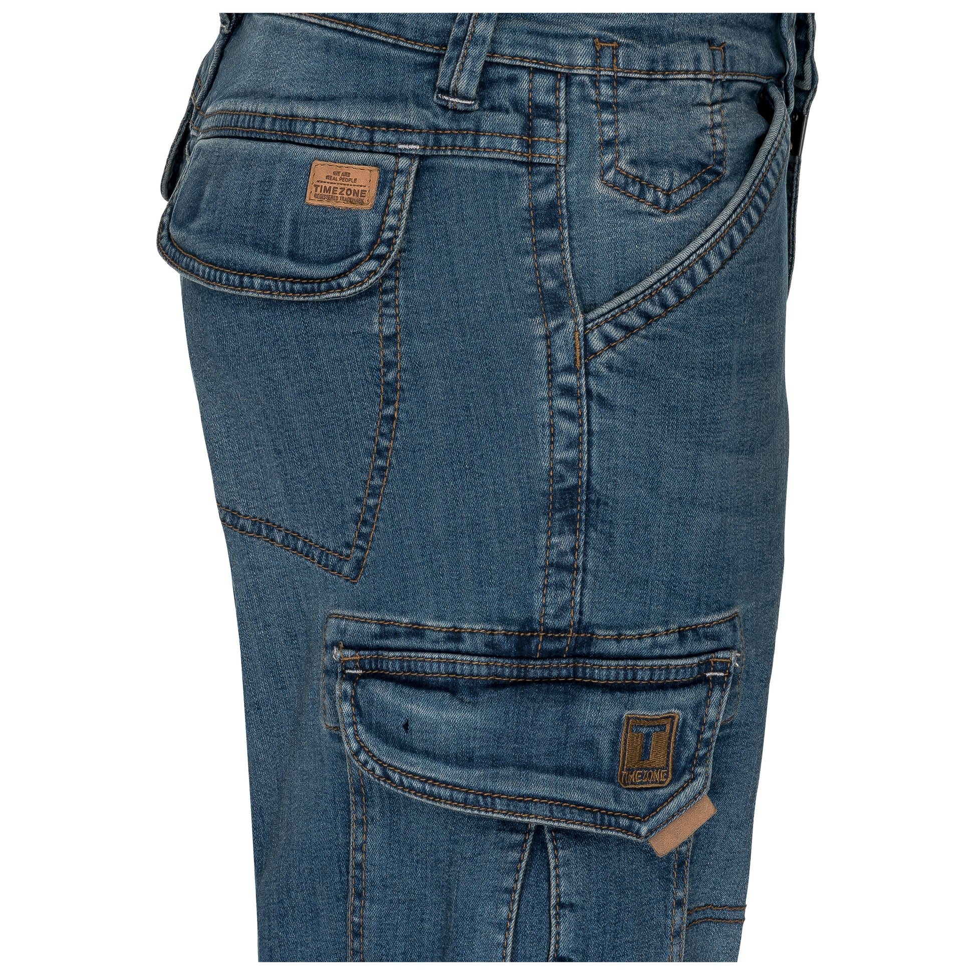 Timezone Cargojeans Benito 3387 Scrub Blue Wash - City-Kaufhaus Herber GmbH