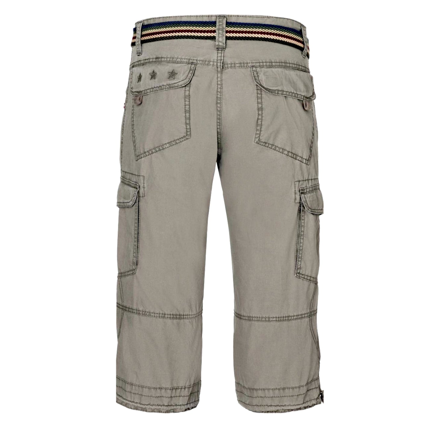 TIMEZONE 3/4-Herren-Cargoshorts 6168 Military Grey Rückansicht - City-Kaufhaus Herber GmbH