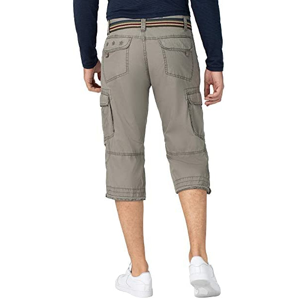 TIMEZONE 3/4-Herren-Cargoshorts 6168 Military Grey Rückansicht am Model - City-Kaufhaus Herber GmbH