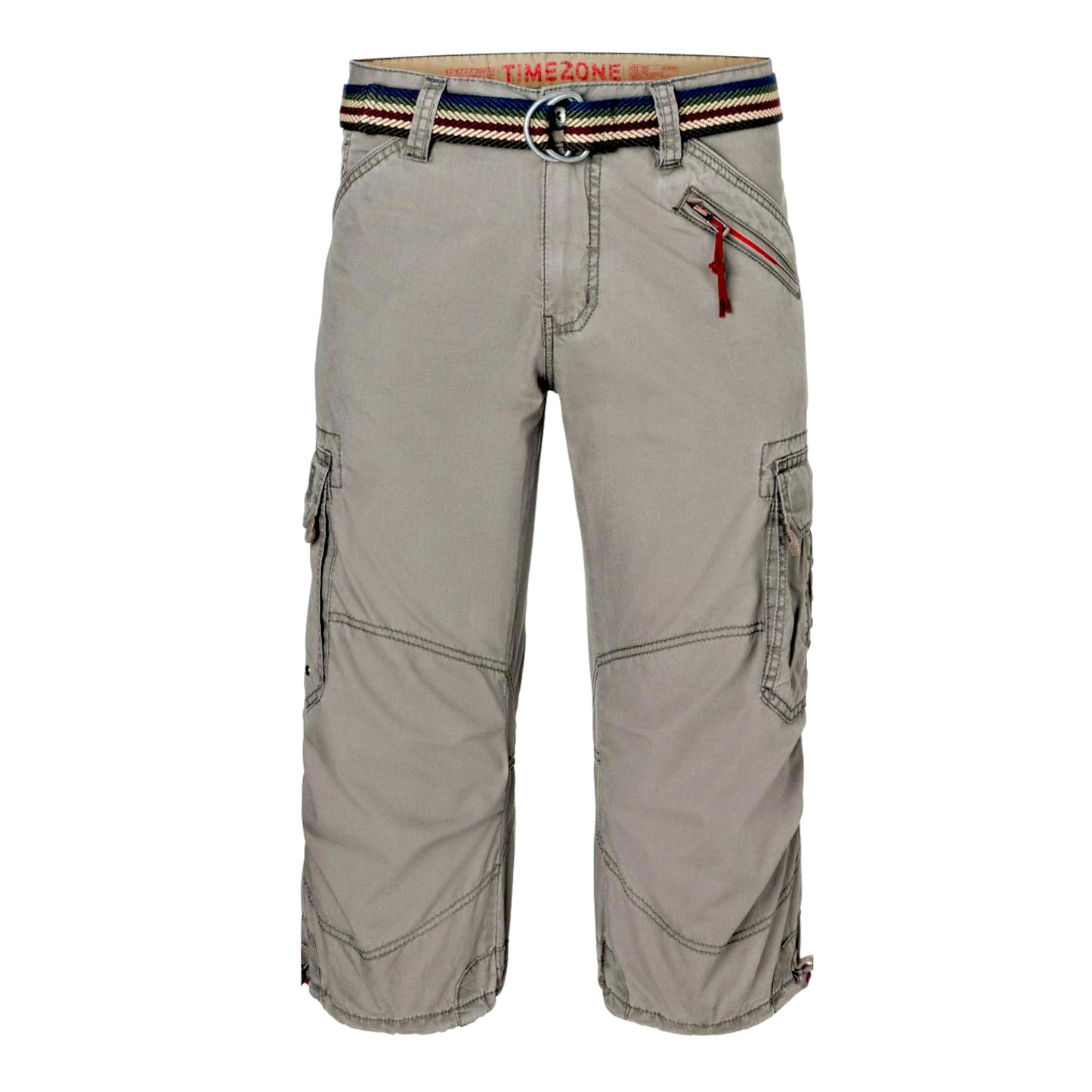 TIMEZONE 3/4-Herren-Cargoshorts 6168 Military Grey Vorderansicht - City-Kaufhaus Herber GmbH