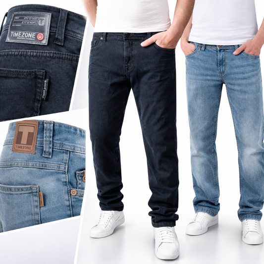 Timezone Stretchjeans Slim EduardoTZ 9882 black blue wash und 3041 blue denim wash - City-Kaufhaus Herber GmbH