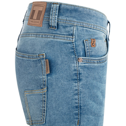 Timezone Stretchjeans Slim EduardoTZ 3041 blue denim wash Detailansicht rechte Seite - City-Kaufhaus Herber GmbH