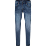 Timezone Stretchjeans Slim ScottTZ 3243 aged blue wash Vorderansicht - City-Kaufhaus Herber GmbH