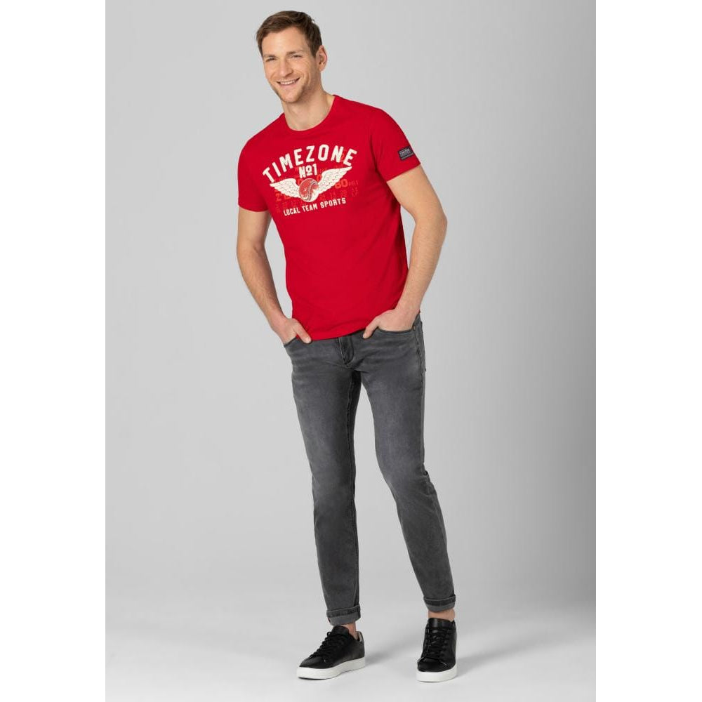Timezone Stretchjeans Slim ScottTZ 8650 anthra shadow wash Ansicht am Model - City-Kaufhaus Herber GmbH