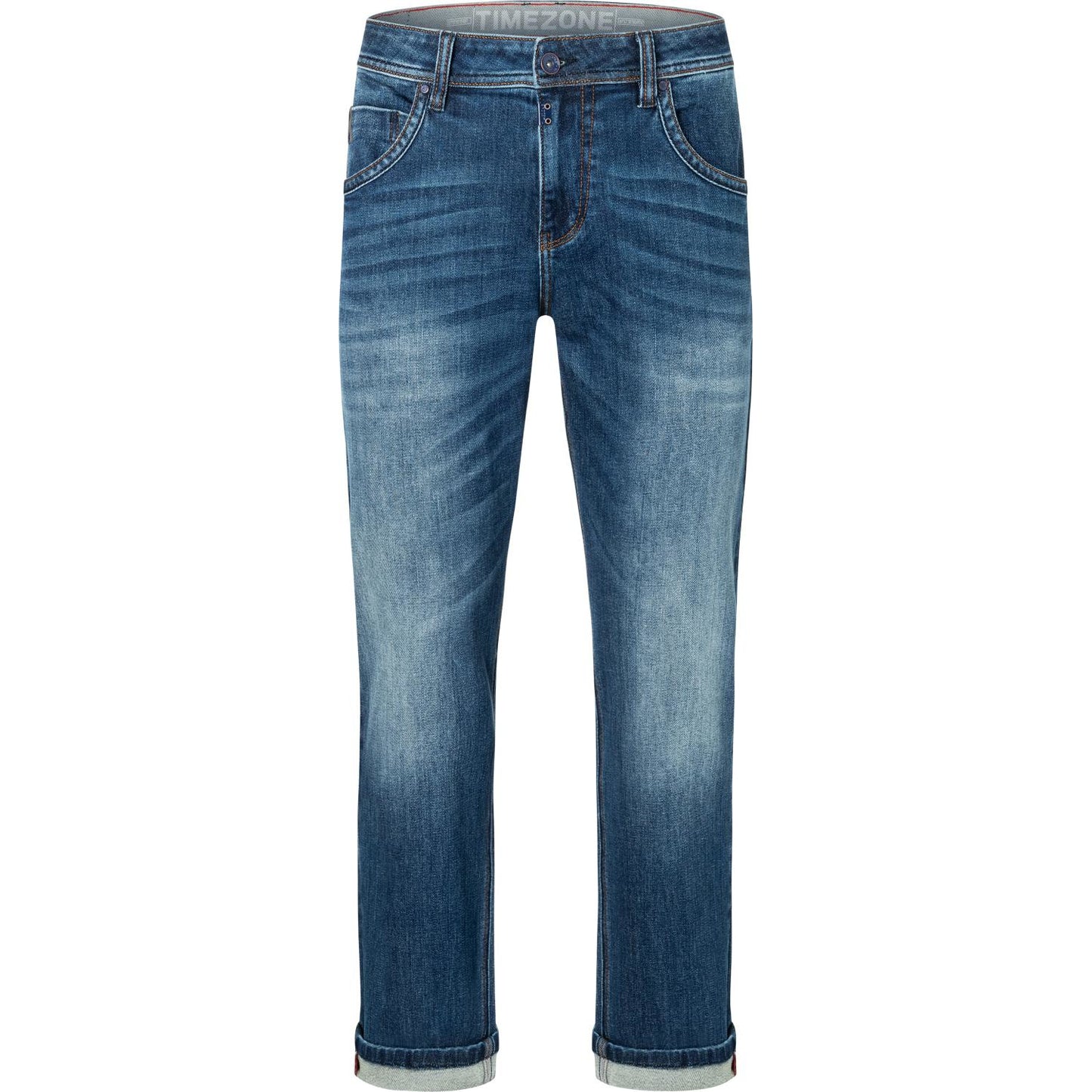 Timezone Stretchjeans Regular JackTZ 3707 vintage indigo wash Vorderansicht - City-Kaufhaus Herber GmbH