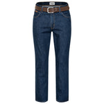 Wrangler Texas Baumwolljeans W12105009 Darkstone mit braunem Gürtel - City-Kaufhaus Herber GmbH