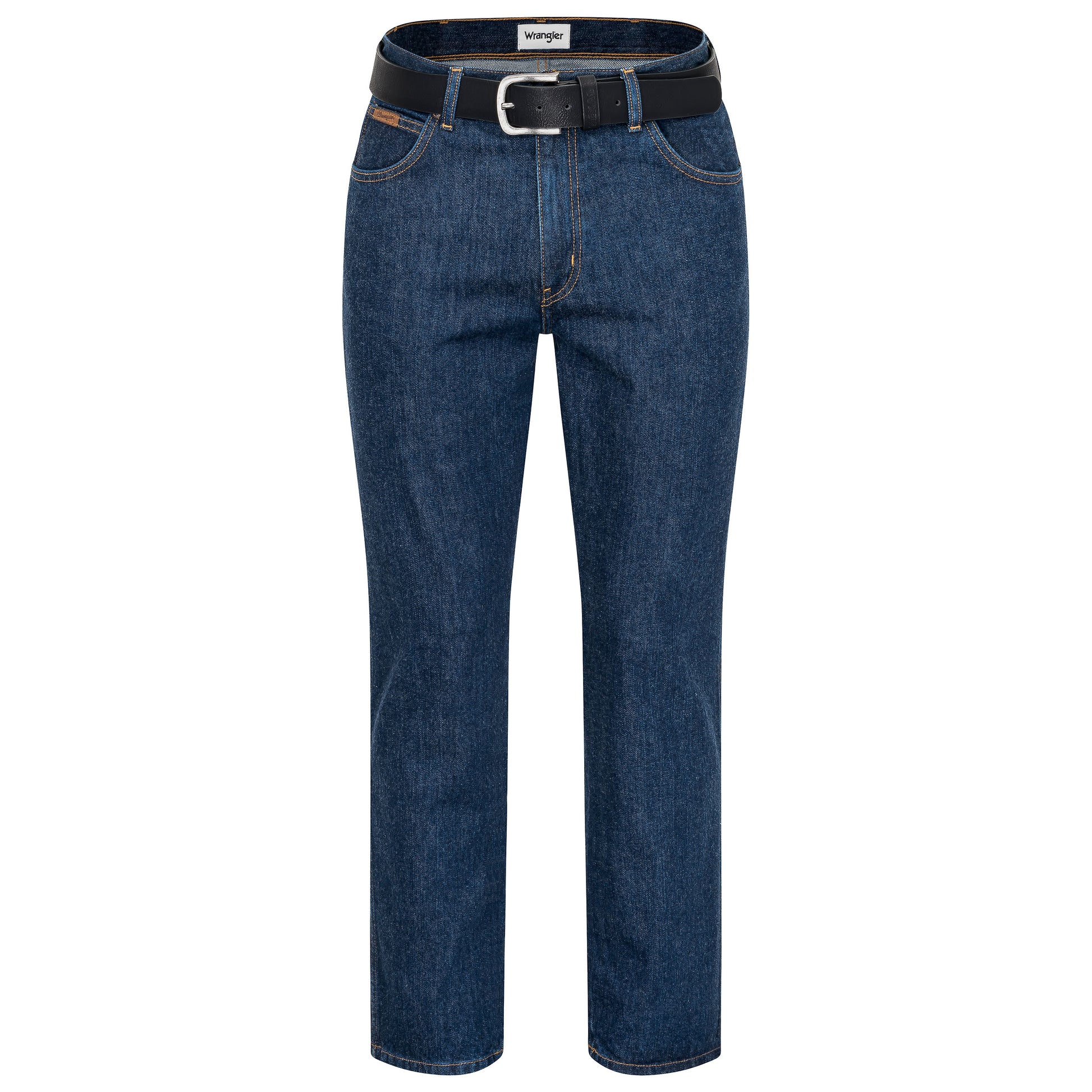 Wrangler Texas Baumwolljeans W12105009 Darkstone mit schwarzem Gürtel - City-Kaufhaus Herber GmbH