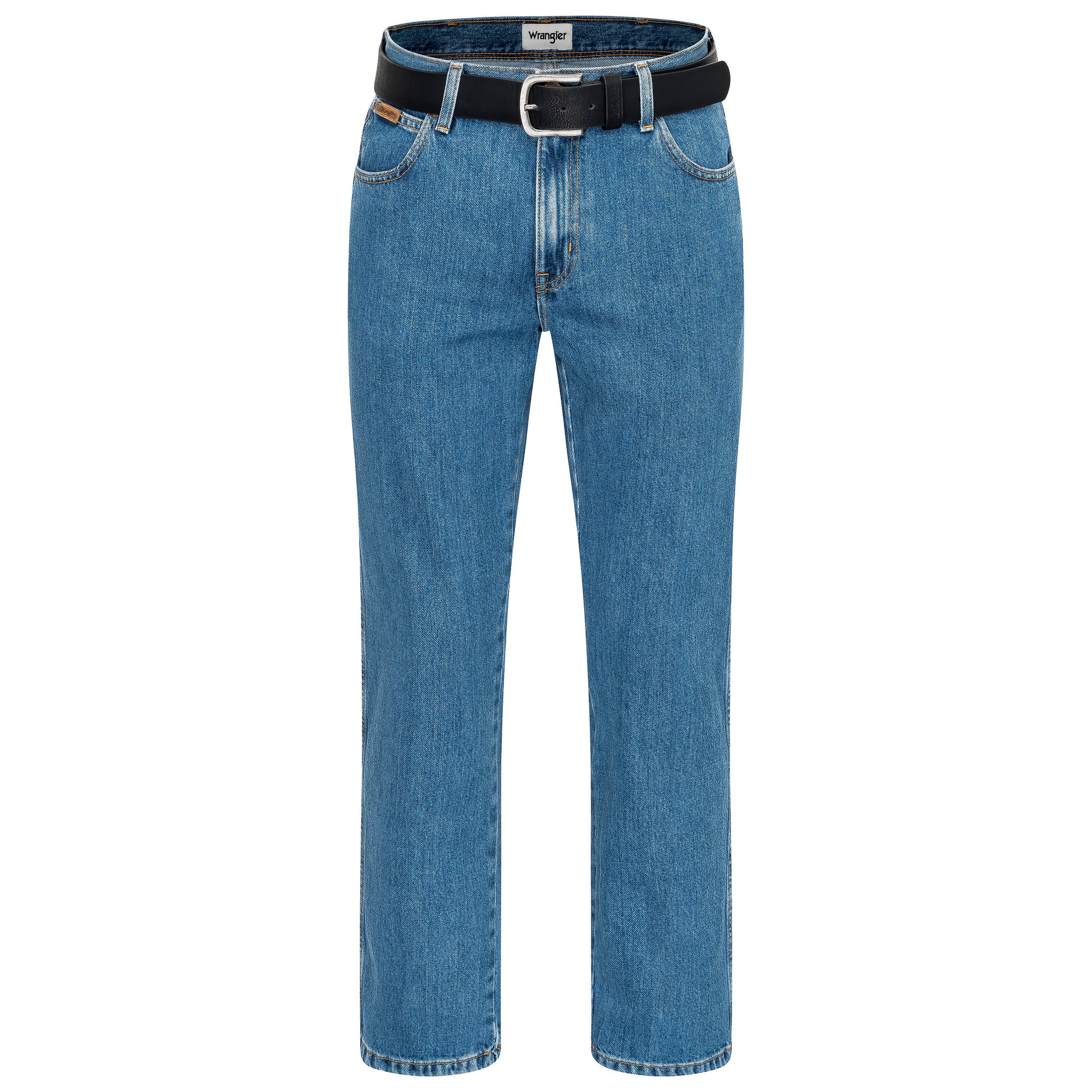 Wrangler Texas Baumwolljeans W12105096 Stonewash mit schwarzem Gürtel - City-Kaufhaus Herber GmbH