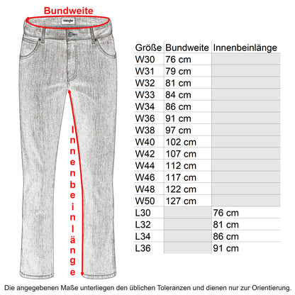 Wrangler Texas Größentabelle - City-Kaufhaus Herber GmbH