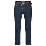 Wrangler Texas Stretchjeans W12133009 Darkstone mit braunem Gürtel - City-Kaufhaus Herber GmbH