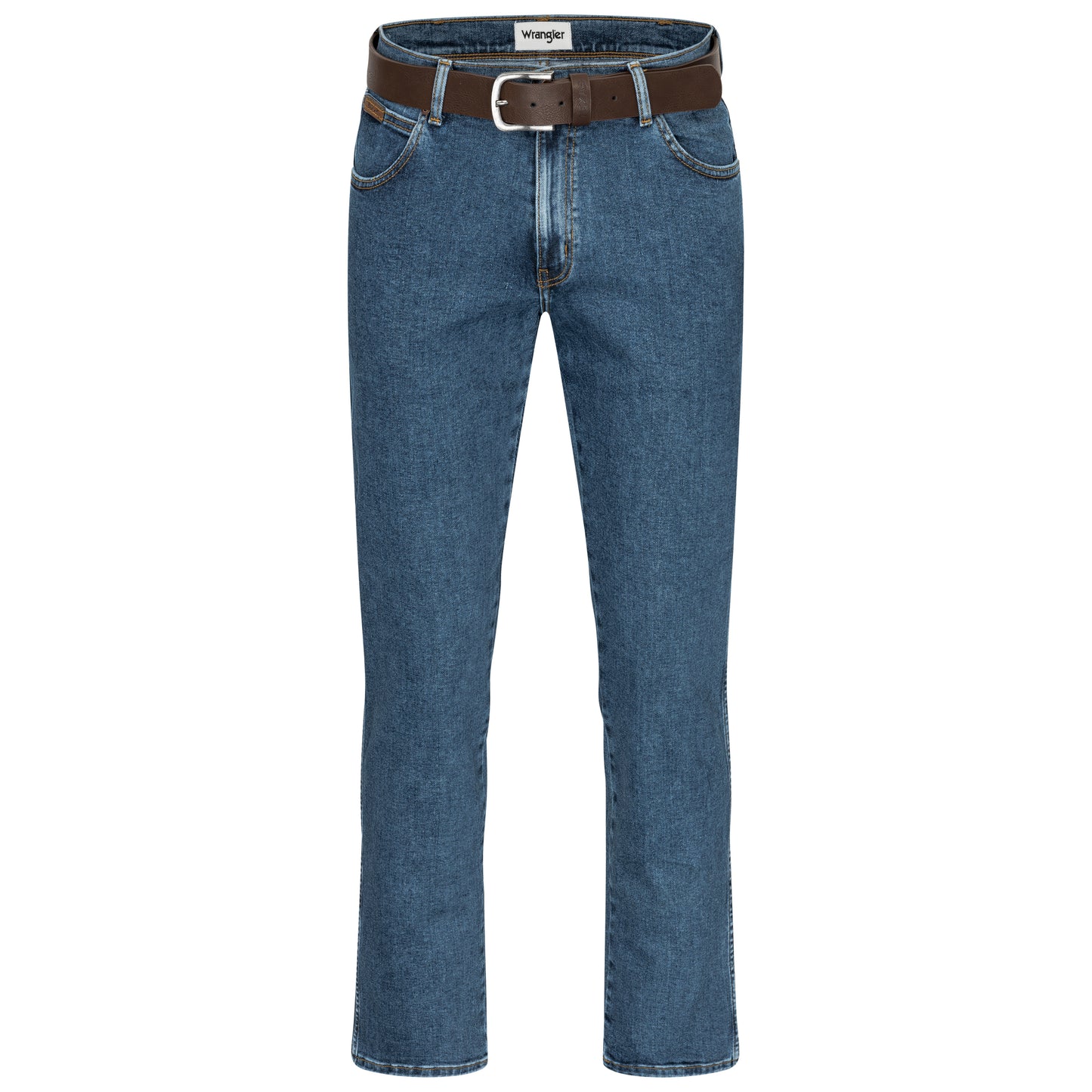 Wrangler Texas Stretchjeans W12133010 Stonewash mit braunem Gürtel - City-Kaufhaus Herber GmbH