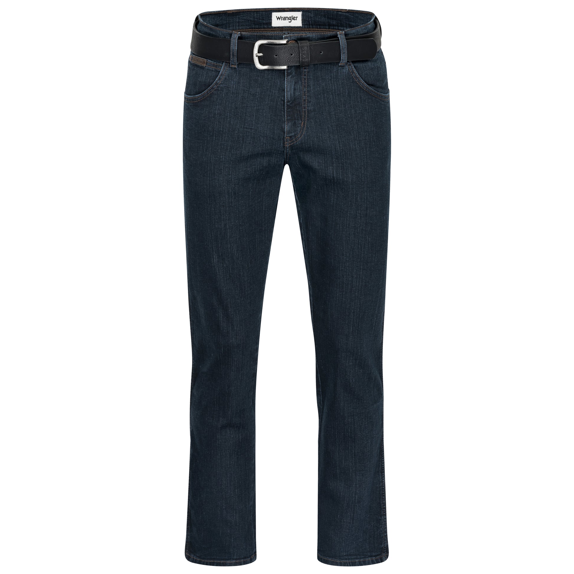 Wrangler Texas Stretchjeans W12175001 Blue Black mit schwarzem Gürtel - City-Kaufhaus Herber GmbH