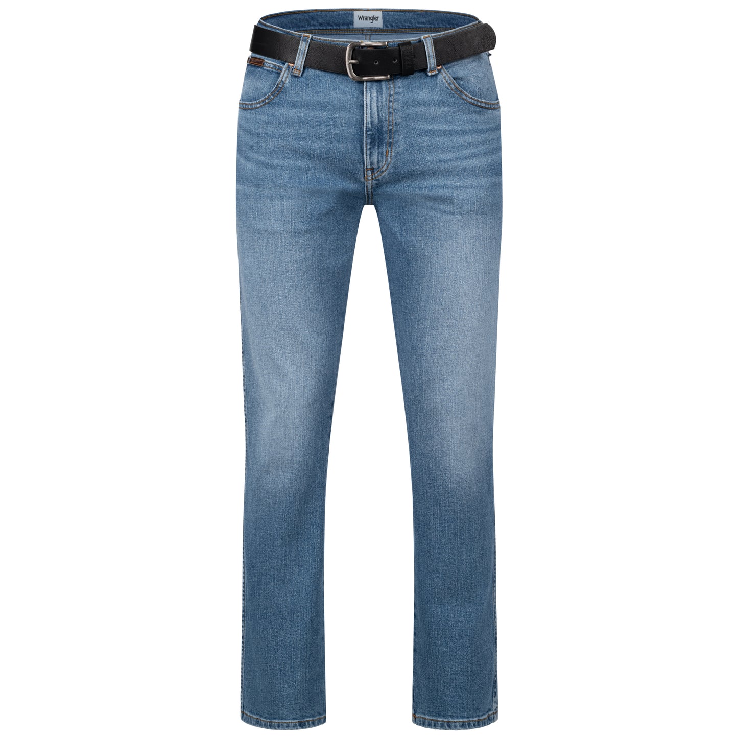 Wrangler Texas Stretchjeans W121HN13S Glaston Blue mit schwarzem Gürtel - City-Kaufhaus Herber GmbH