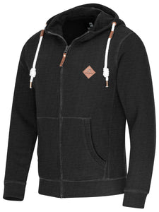 FALKENSTEJN stylischer Kapuzenpullover Sweatshirt mit Logolederpatch Hoodie Pulover mit 2 seitlichen Taschen -  City-Kaufhaus Herber GmbH