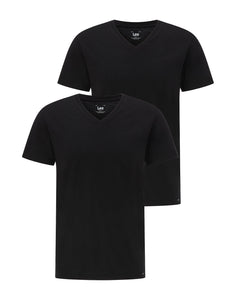 LEE V-Neck Shirt Doppelpack in weiß oder schwarz L62ECMShirt -  City-Kaufhaus Herber GmbH